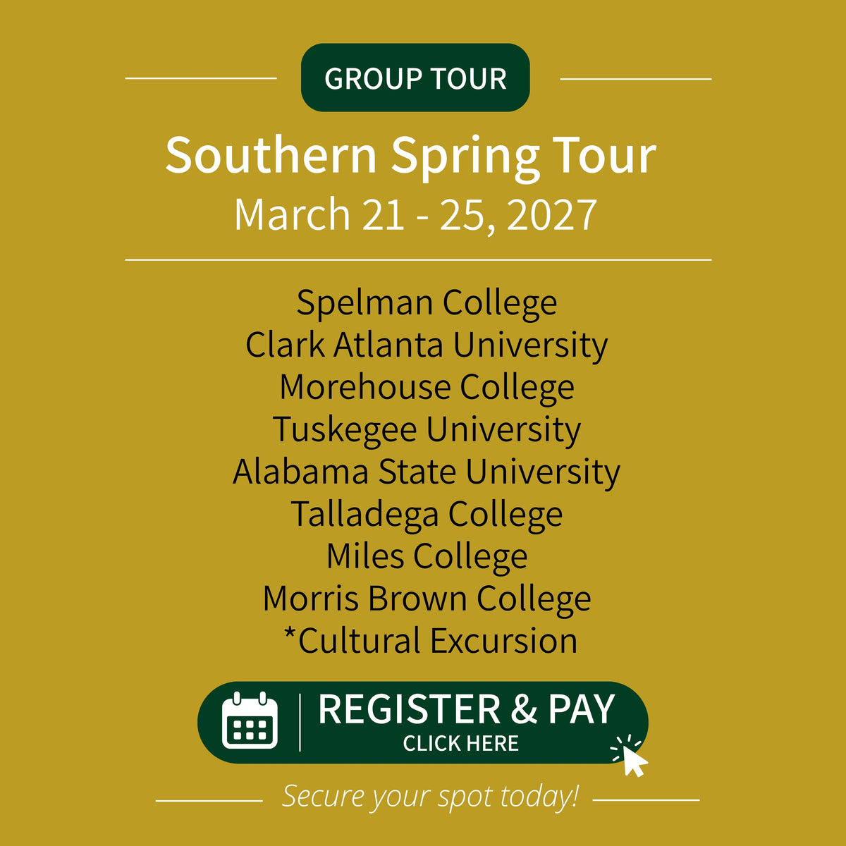 Southern Spring Group Tour